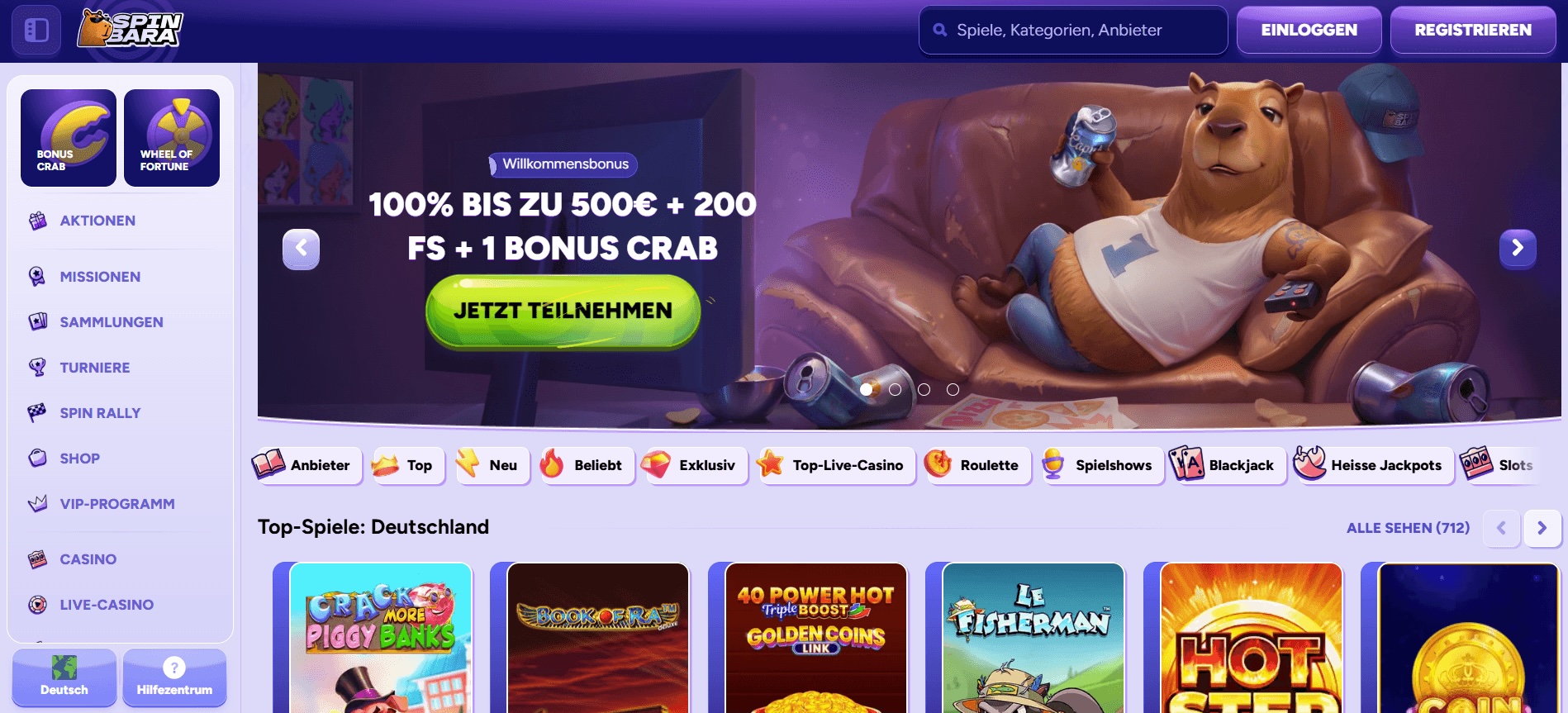 SpinBara online casino ohne oasis schnelle auszahlung