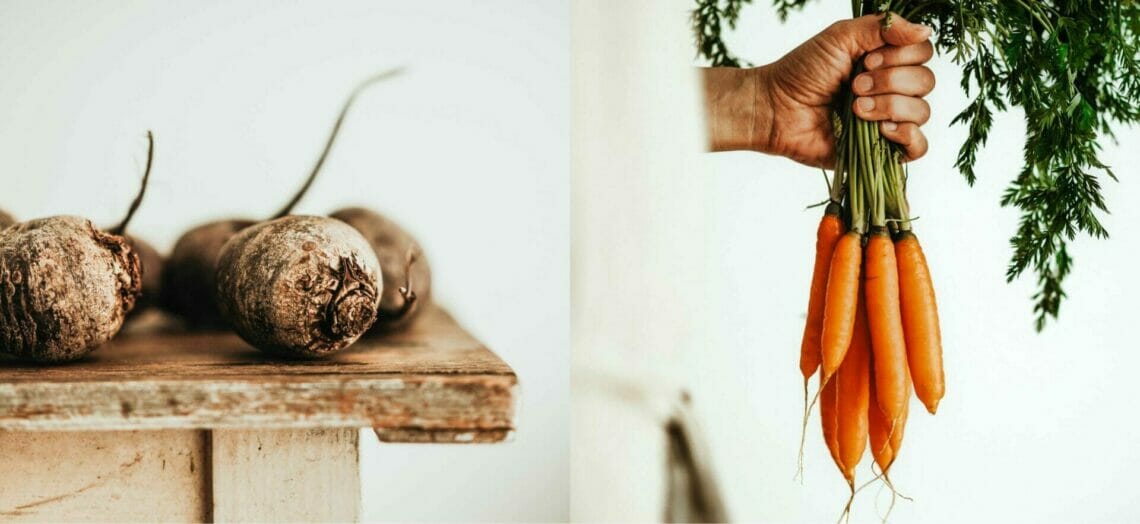 Rote Beete und Karotte Karotten und Rote Beete